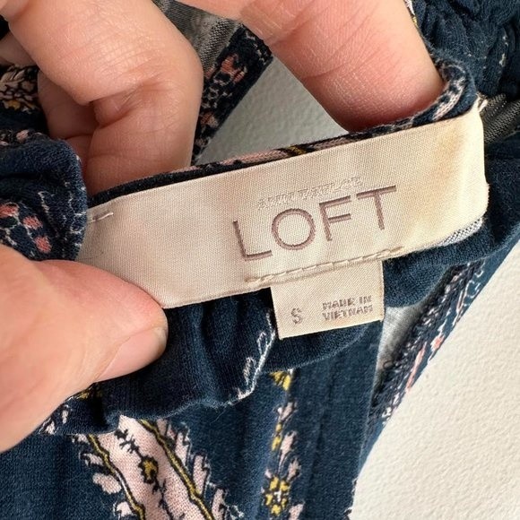 LOFT Blue Paisley High Neck Halter‎ Swing Ladies Party Dress, S - Picture 3 of 5